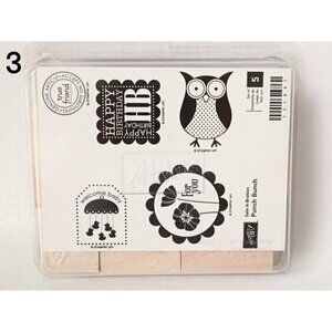 5 Vintage Rubber Stamps Punch Bunch Stampin Up Owl For You Happy Birthday Welcom